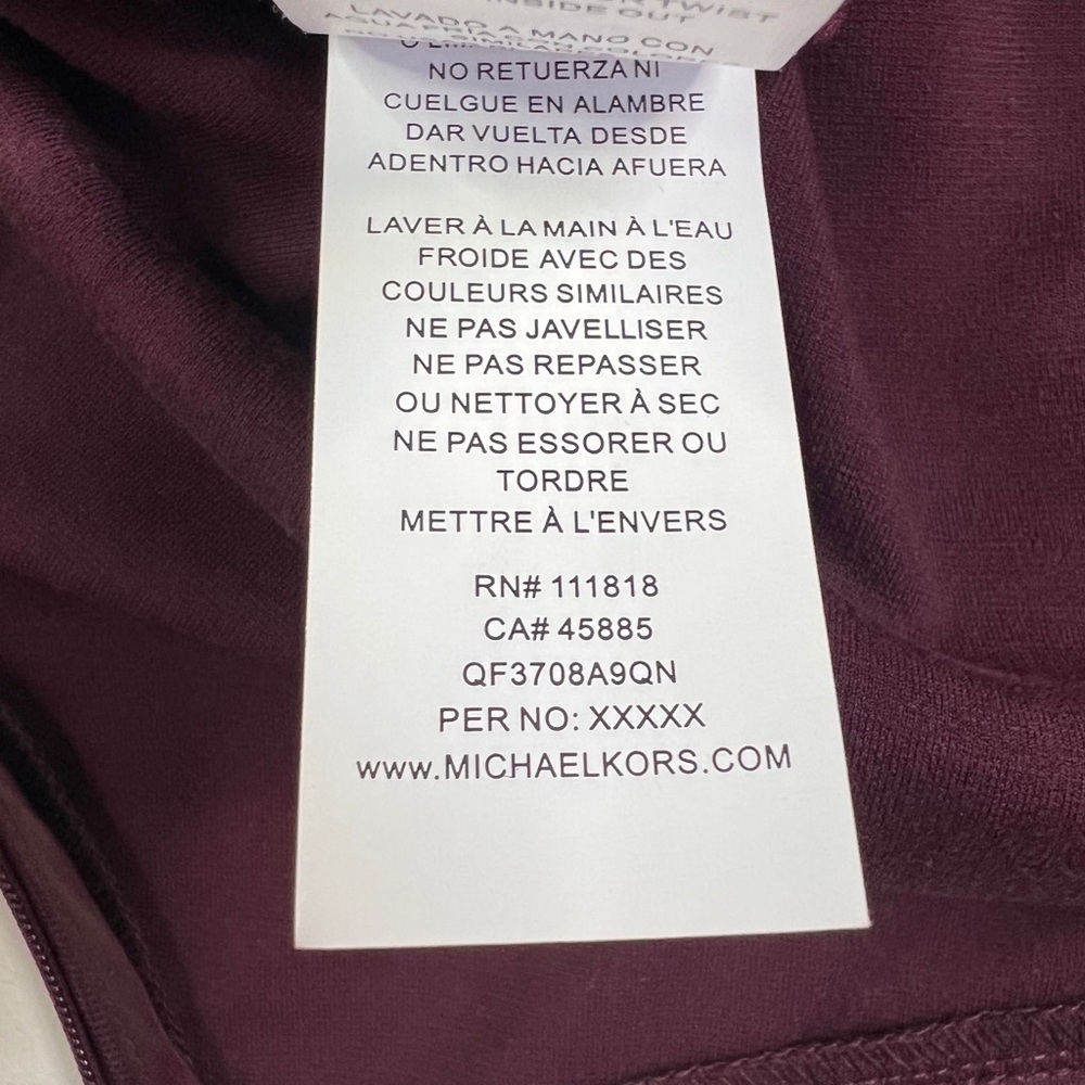 NWT MICHAEL MICHAEL KORS Cordovan Mixed-Media Flare Mini Skirt Faux Leather - Picture 10 of 12